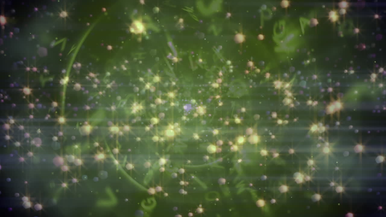 animación de luces de navidad que se elevan sobre el humo y las letras sobre fondo negro