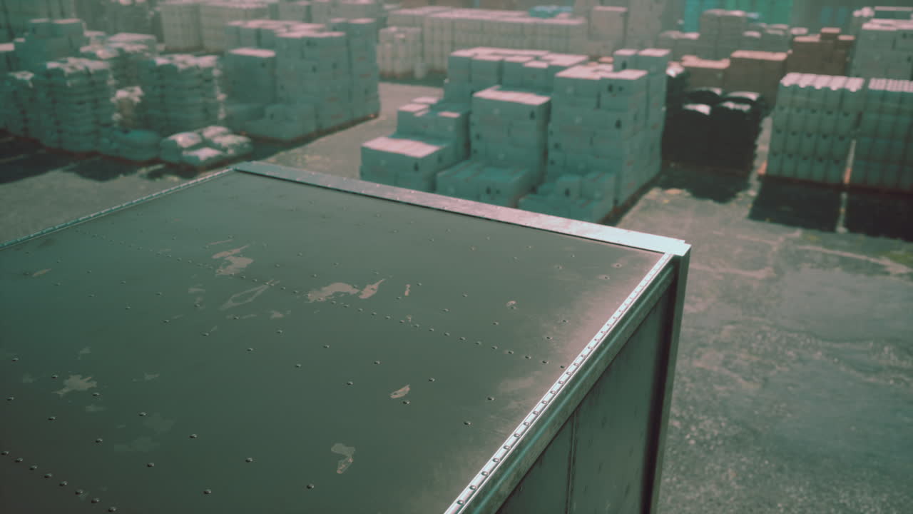 창고 에 있는 운송 컨테이너 의 면