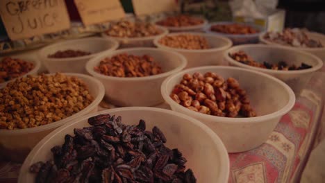 dried fruits, nuts, and seeds in the marketplace at cappadocia in central turkey