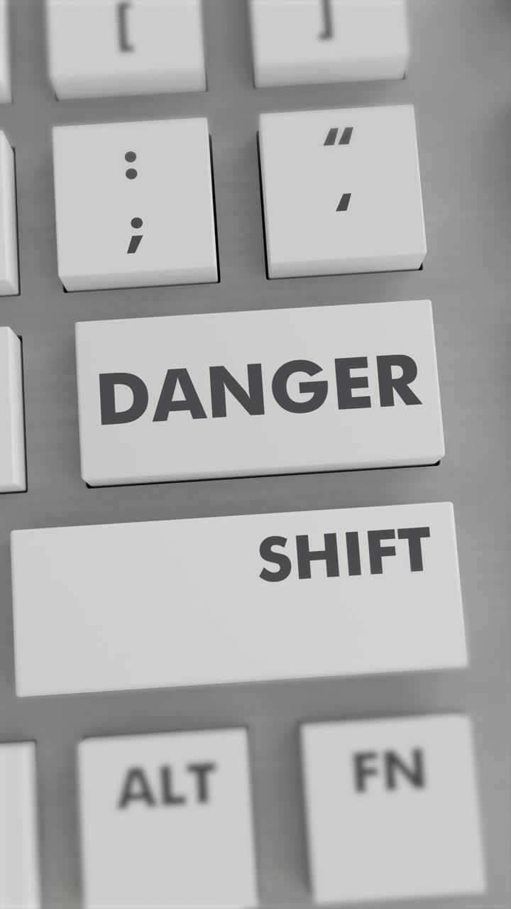 Gefahren-Taste drücken auf Tastatur Vertikales Video