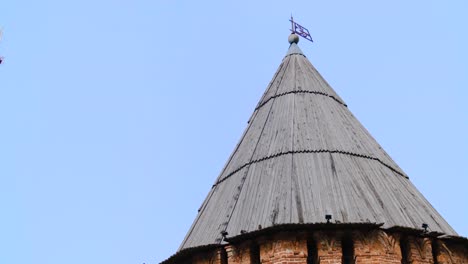 old tower with wooden roof