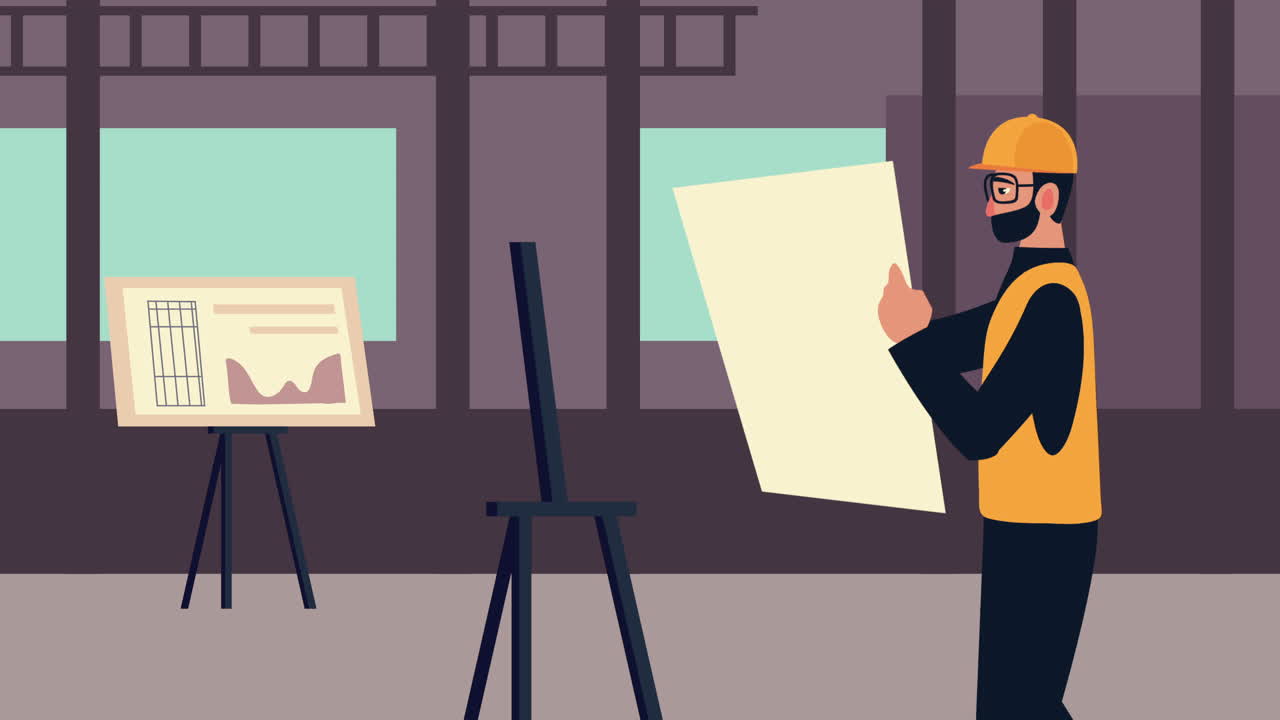 ingeniero profesional que trabaja en animación