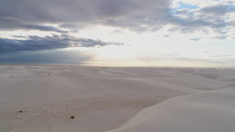 4K-aerial-of-sunrise-at-beautiful-White-Sands-National-Monument-New-Mexico