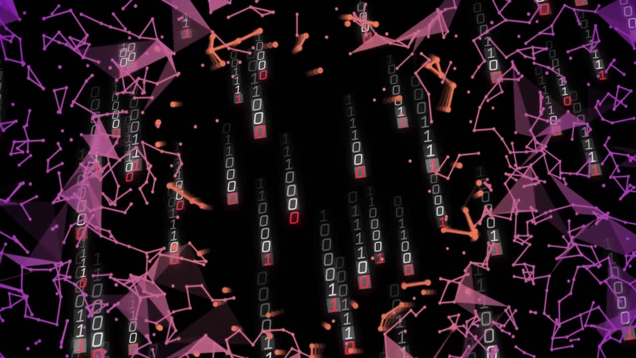 검은색 배경에 데이터 처리의 애니메이션