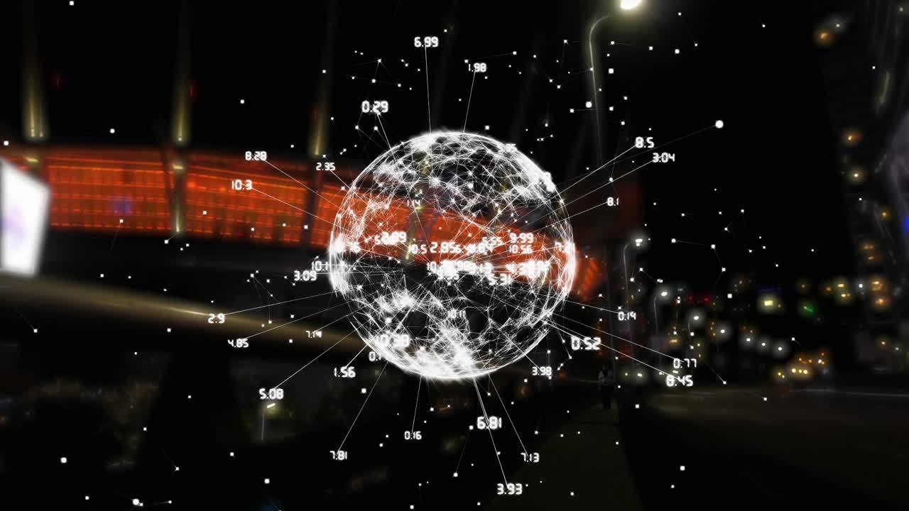 вращающийся глобус с подключениями данных