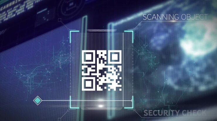 Animation of qr code and data processing on interface
