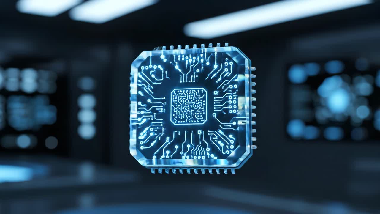 Futuristic Microchip and Crystal Technology