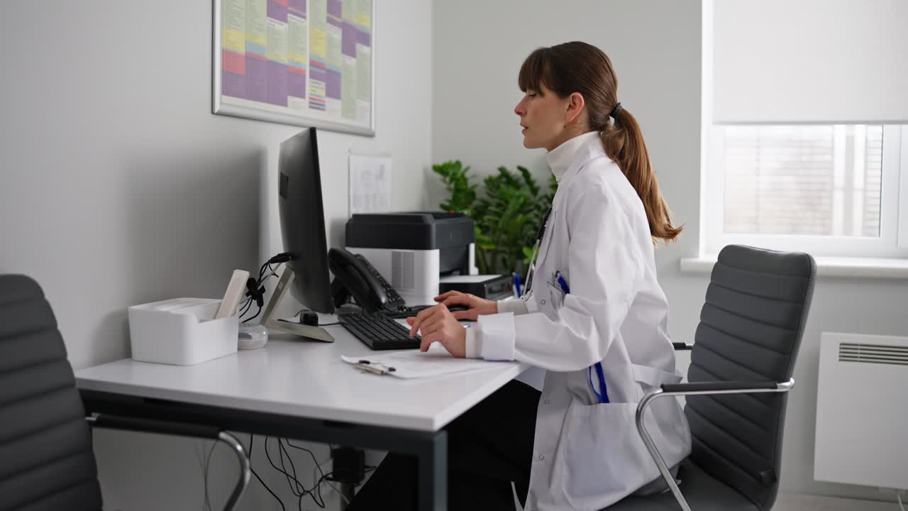 Doctor working at her desk