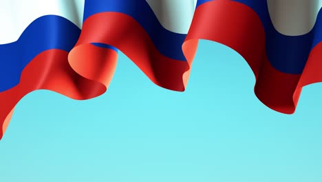 waving flag of russia on blue sky for banner design. waving national flag of russia animated background. festive patriotic design. russian holidays. seamless loop