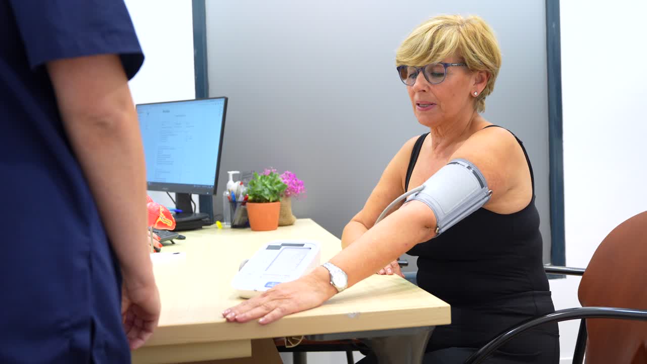 Blood pressure checkup at the doctor's office