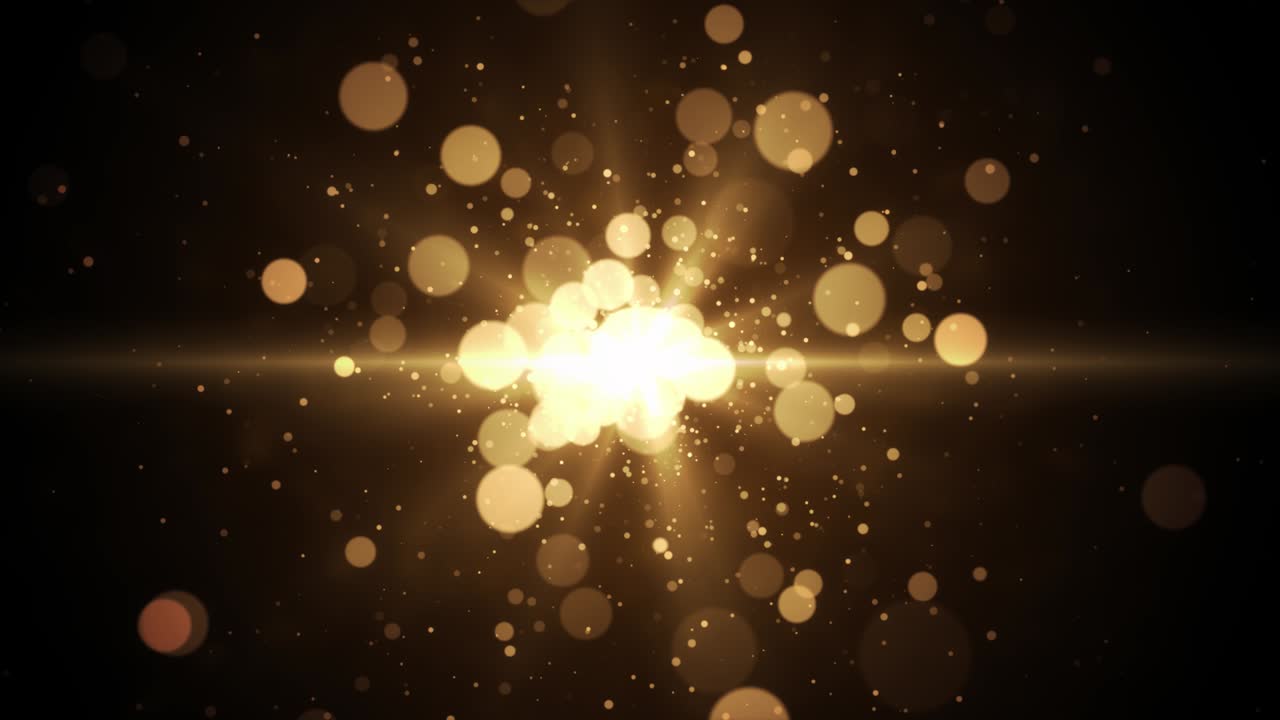 4k 추상적 인 화려 한 황금 입자 루프 배경 인사 및 축하