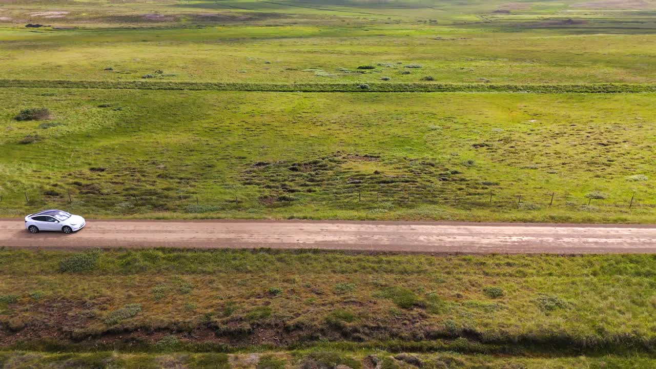 Experience the thrill of Iceland’s beauty as our drone follows a Tesla through stunning backdrops, from glaciers to geothermal wonders.