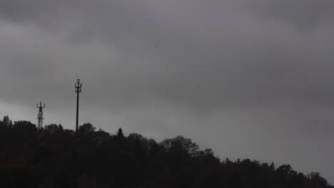 timelapse of stormclouds and rain over thuringian forest