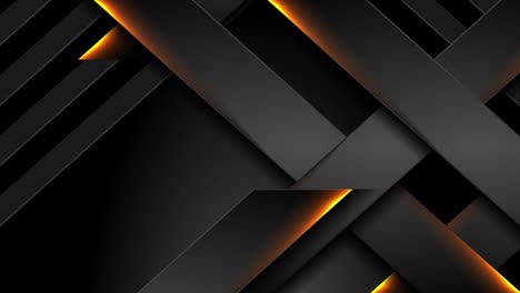 futuristic black technology motion background with orange neon lines