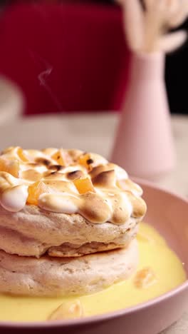 gourmet orange meringue pancakes