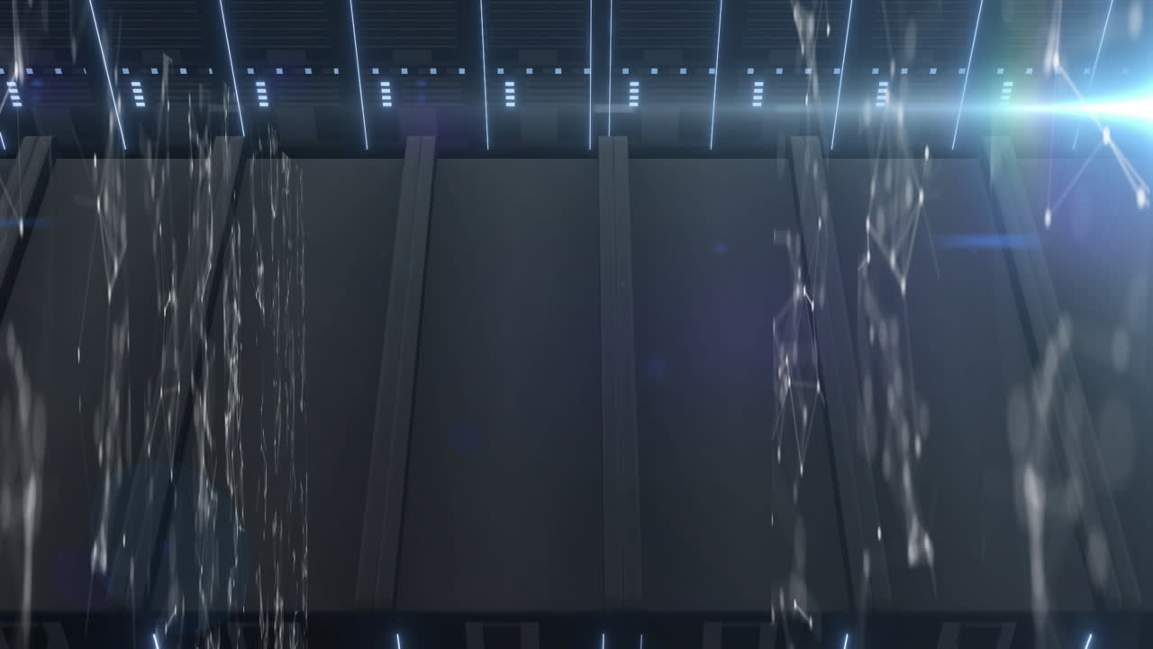 컴퓨터 서버를 통해 데이터 처리의 애니메이션