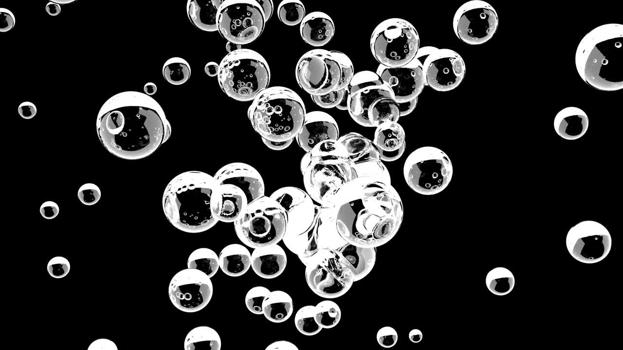 molécula 3d ciencia del movimiento browniano animación cuidado de la piel concepto agua 4k