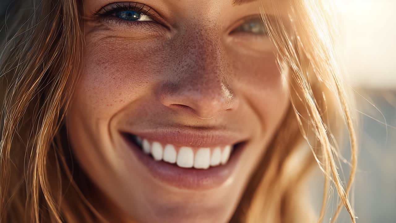 Stralende glimlachen in natuurlijk licht: het vastleggen van de essentie van vreugde en authenticiteit in positieve uitdrukkingen en warme emoties door oprecht lachen.