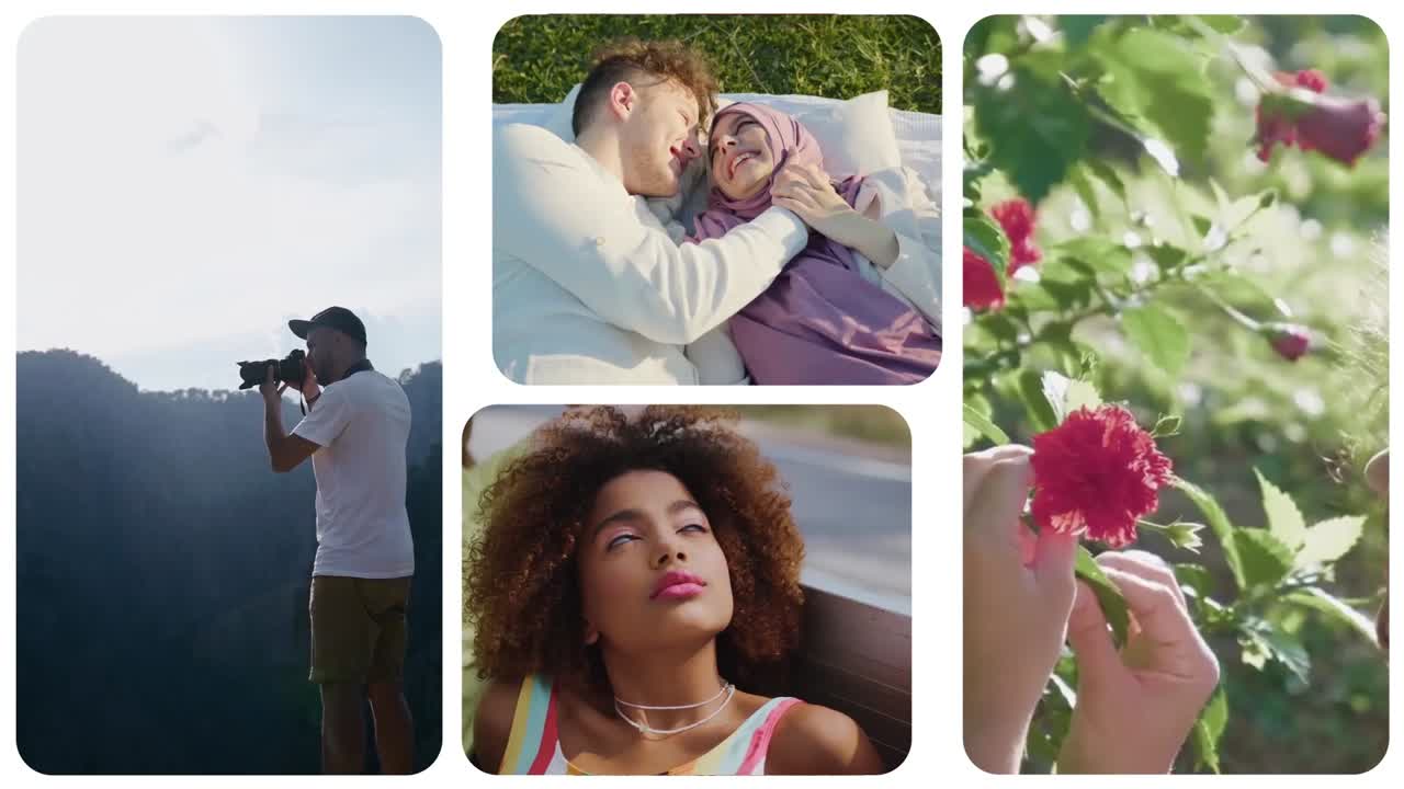 Moderní šablona pohybové grafiky určená pro víceobrazovkový video obsah