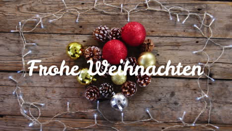 frohe weihnachten written over christmas decorations