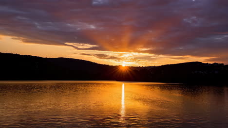mountain lake sunrise and sunset