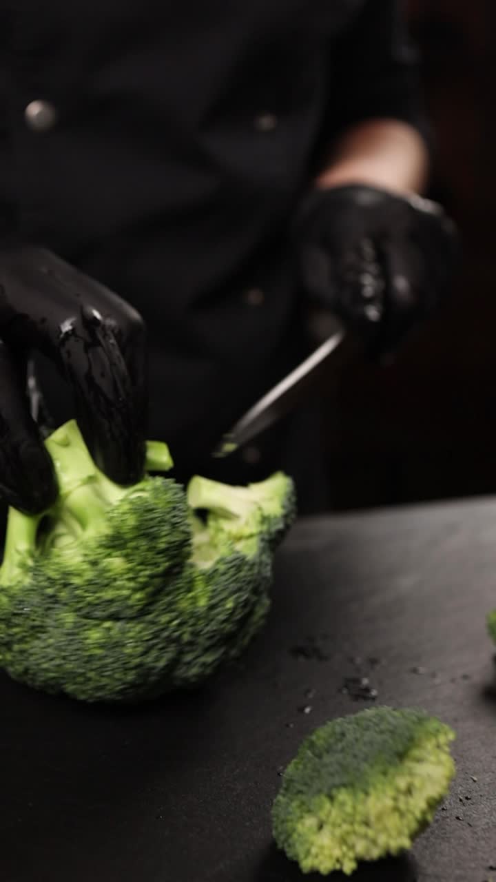 Chef Cutting Broccoli