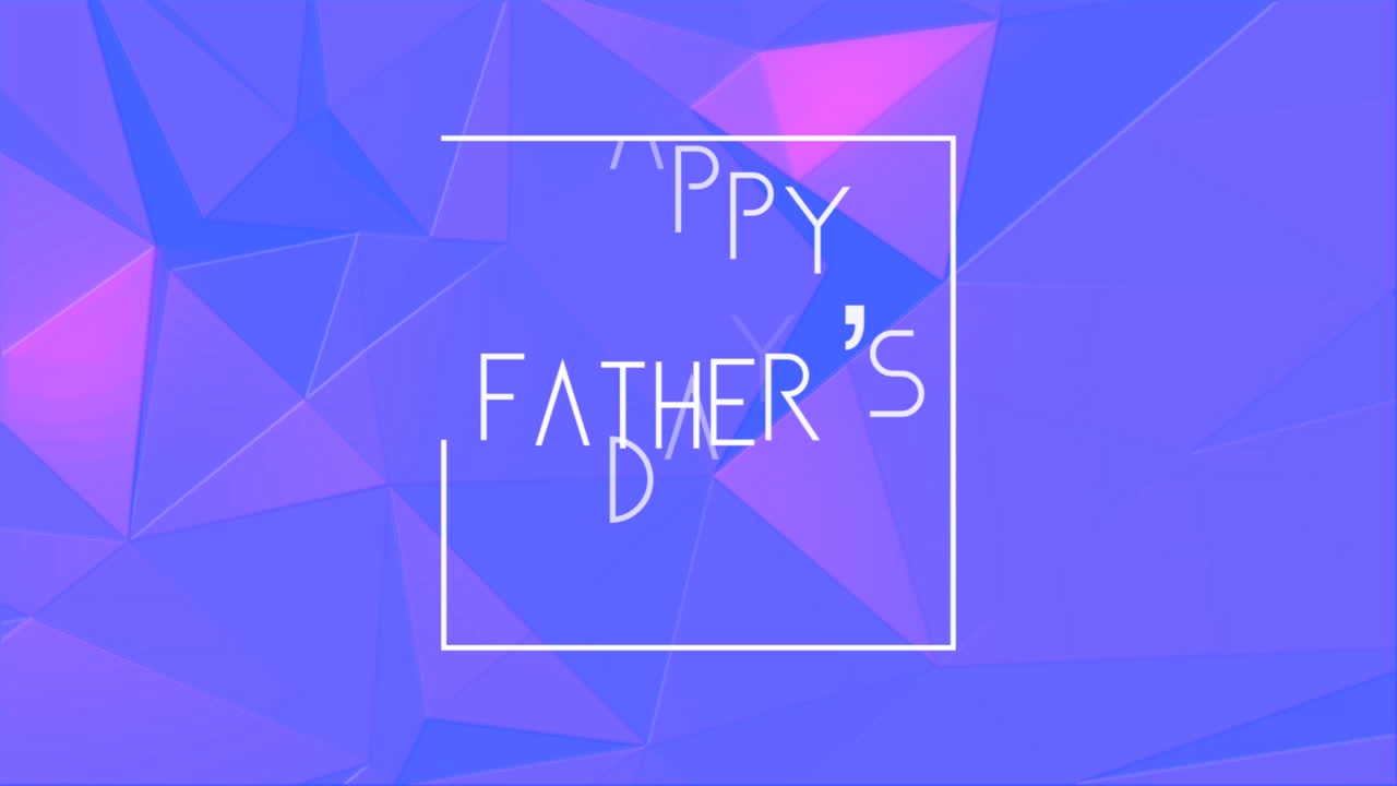 육각형이 있는 보라색 그라데이션 패션 및 미니멀리즘 배경의 애니메이션 소개 텍스트 아버지의 날