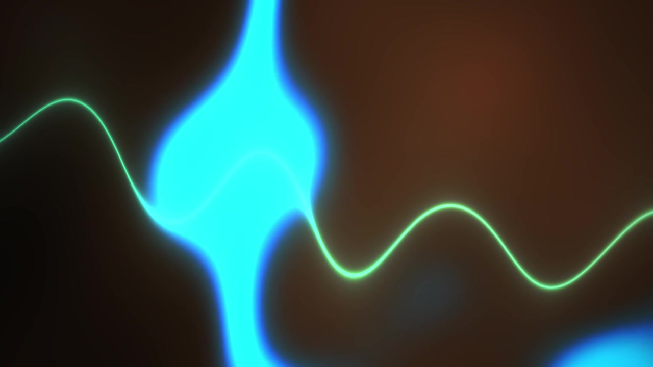 Abstract Green Sine Wave With Pulsing Blue Light Background