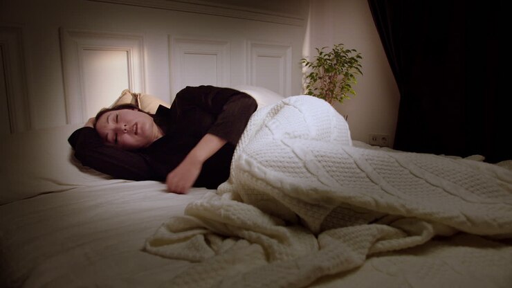 Woman trying to sleep