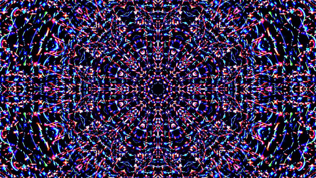 hermoso caleidoscopio abstracto que brilla, una luz radiante que regula los movimientos sutiles