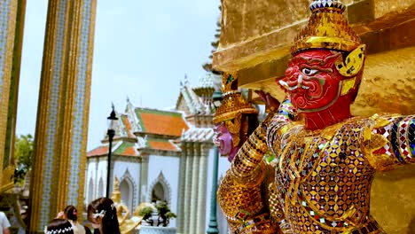 colorful statues at bangkok's iconic temple