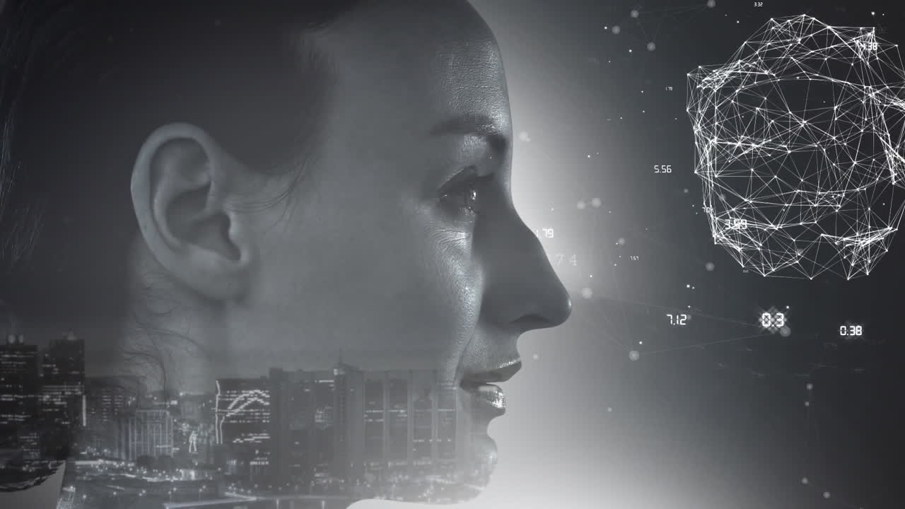 вращающийся земной шар с сетью передачи данных и подключения