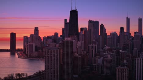 vista aérea de chicago con zoom en adelante