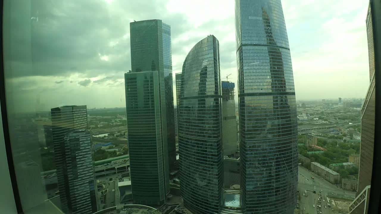Moscow skyscrapers at the business centre time-lapse 1080p 30fps