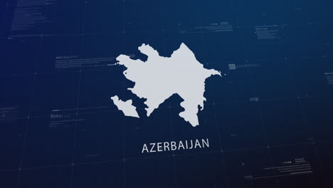 azerbaijan country map comes to life with cinematic panning, unveiling key details, the capital, and slogan, providing an engaging background for corporate and commercial use