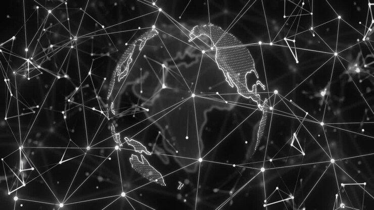 Animation of globe with network of connections