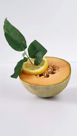 cantaloupe and lemon slice
