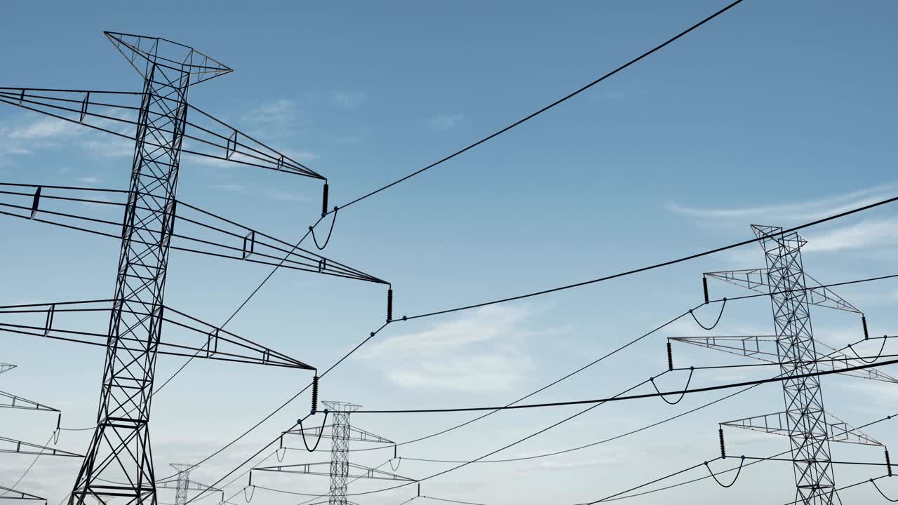 высоковольтная электрическая башня и линии электропередач под красивым небом.
