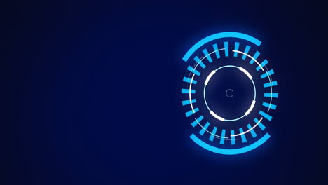 animation of scope scanning and data processing with copy space on blue background