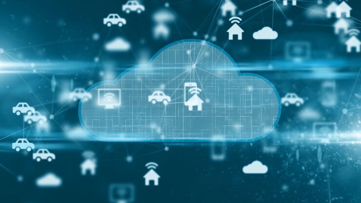 Cloud computing onlinelagring til fintech IoT computernetværksforbindelse