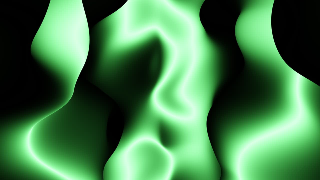 Abstract futuristic flowing green waves pattern