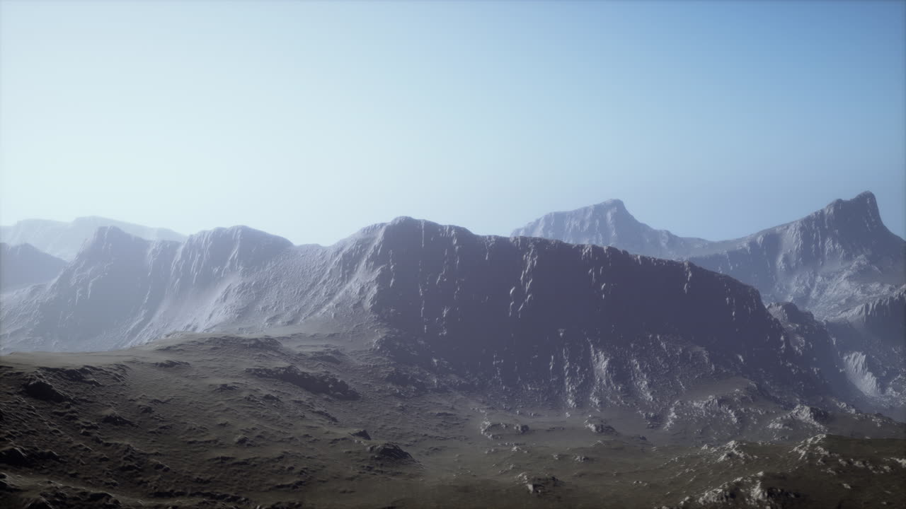 안개로  ⁇ 인 돌로미트 산맥의 풍경