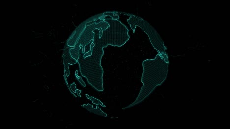 planeta tierra en bucle - 4k globo digital abstracto - conexiones globales con puntos de conexión - futurista alta tecnología bucle planeta - tierra conectada - red tecnológica y tierra digital 4k - color azul