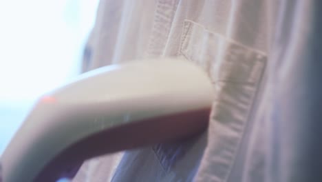 ironing a white shirt