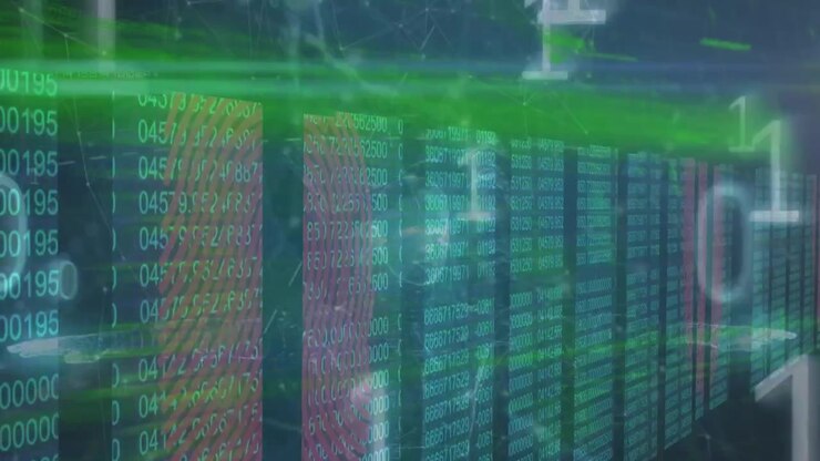 Animation of data processing over numbers