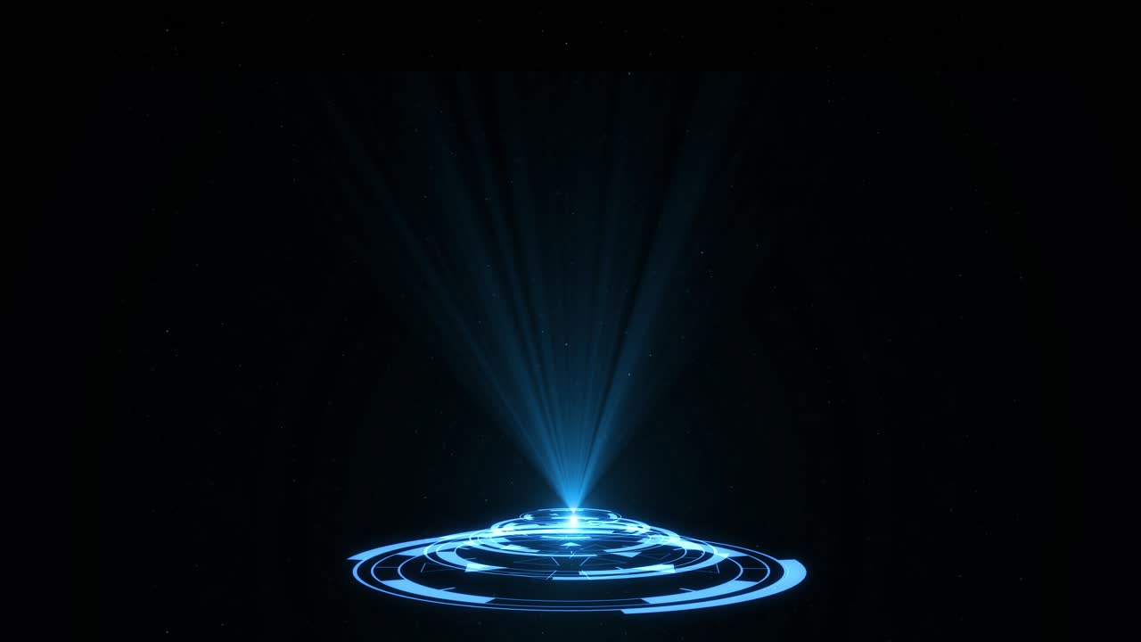 Digital futuristic blue hologram hud circle interfaces data network protection future technology