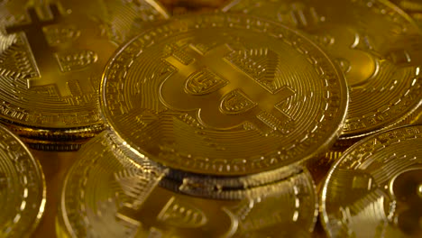 Pile of Golden Bitcoin Coins