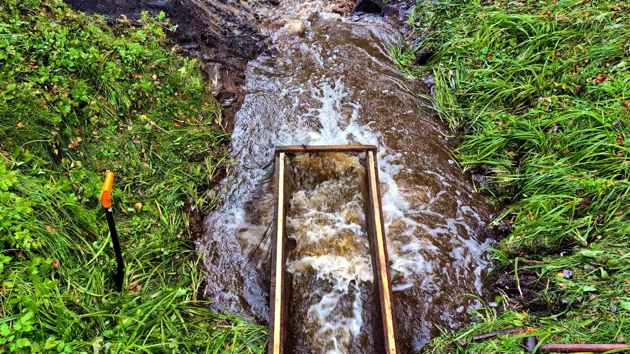 Farmers pumping water through a canal to crops