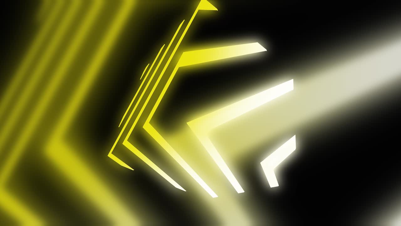 네온 큐브 모양으로 빛나는 빛의 추상화 및 미래의 디자인 - 4k 루프