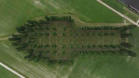 Top-down-of-the-green-cathedral--flevoland,-aerial